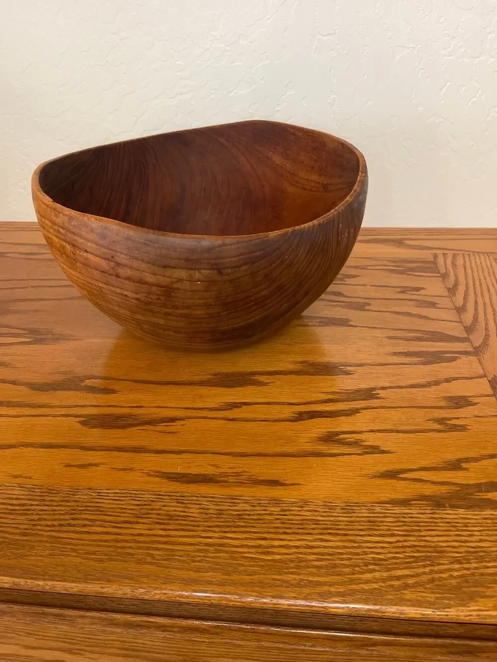 MCM HAND CARVED TEAK WOOD BOWL LARGE